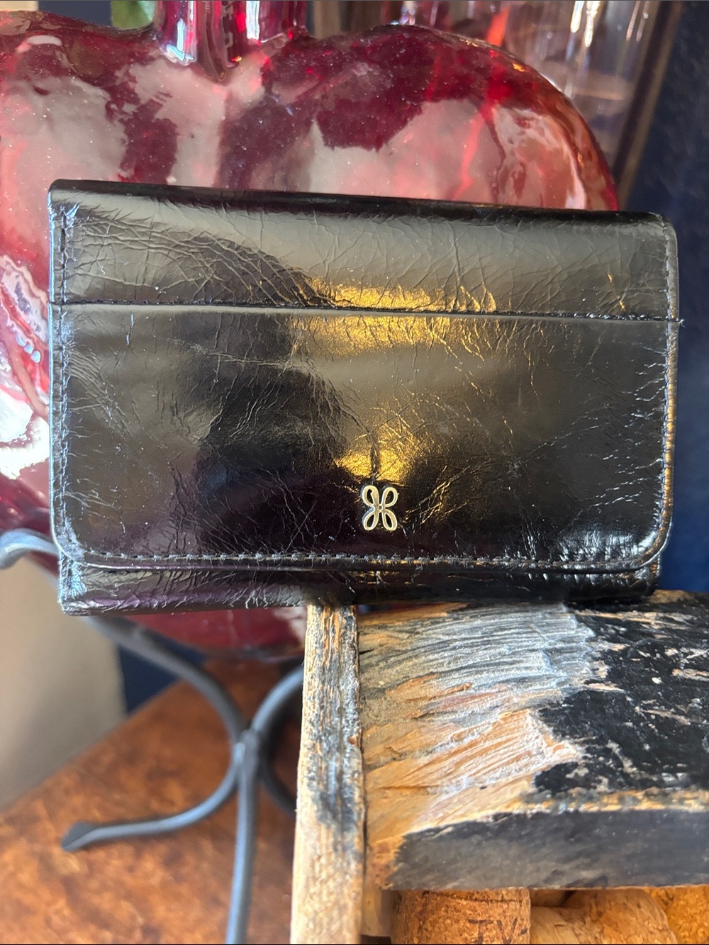 NEW  Jill HOBO Black Leather Tri fold Wallet
